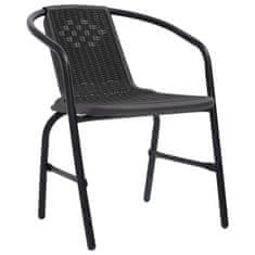 Greatstore Zahradní židle 4 ks plastový ratan a ocel 110 kg