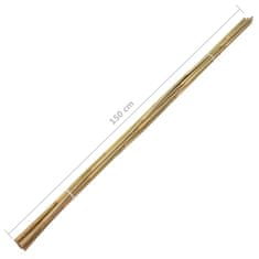 Greatstore Zahradní bambusové tyče 100 ks 150 cm