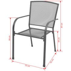 Petromila Stohovatelné zahradní židle 2 ks ocelové šedé
