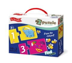 Farfarland Vzdělávací puzzle - "Zábavné počítání (Double)". Barevné puzzle pro batolata. Učení hračky pro děti 