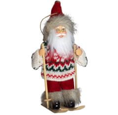 Dům Vánoc Ozdoba na stromeček Santa ve svetru na lyžích 18 cm