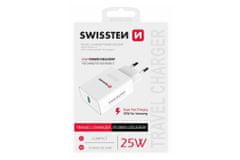 Zaparkorun.cz Síťový adaptér Power Delivery, 25 W, pro iPhone a Samsung, bílý, Swissten