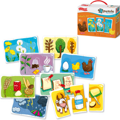 Farfarland Vzdělávací puzzle - "Co bude dál? (Triple)". Barevné puzzle pro batolata. Učení hračky pro děti 