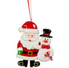 Dům Vánoc Ozdoba na stromeček Santa se sněhulákem 8 cm