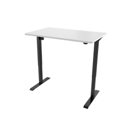 Delso Elektrický výškově nastavitelný stůl ADJUSTER 140x80cm, černá podnož, bílá deska