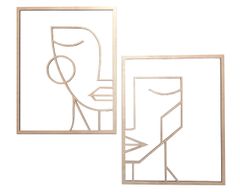 MAJA DESIGN Dřevěný obraz dvoudílný - MUŽ A ŽENA, 40 x 50 cm