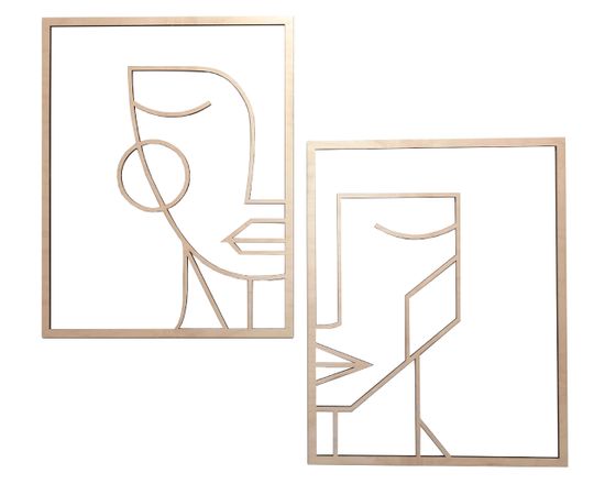 MAJA DESIGN Dřevěný obraz dvoudílný - MUŽ A ŽENA