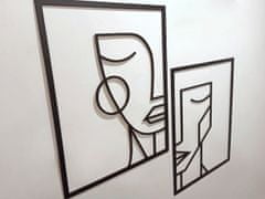 MAJA DESIGN Dřevěný obraz dvoudílný - MUŽ A ŽENA - černý, 56 x 70 cm