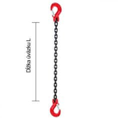 SVX Řetězový závěs hák-hák tř 80 (5 m, 1120 kg, 6 mm) 5m 1120kg 6mm černá