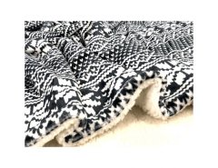 KONDELA Oboustranná beránková deka, zimní motiv, 150x200, MALENA