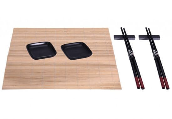 EXCELLENT Sushi set porcelán / bambus sada 7 ks černá