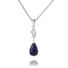 Meucci Stříbrný náhrdelník s tmavým safírem - Meucci SS33N/01 Velikost: 55
