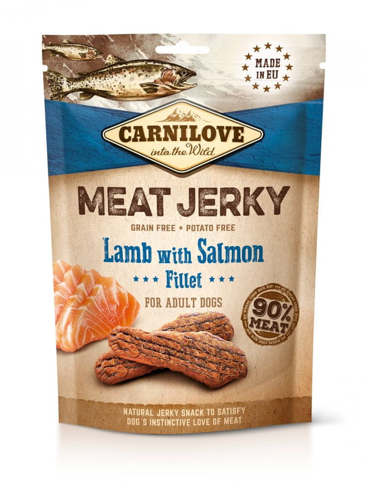 Levně Carnilove Jerky Lamb with Salmon Fillet 12×100 g