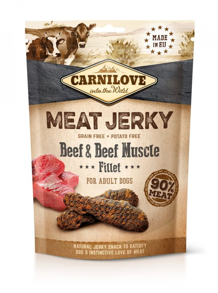 Carnilove Jerky Beef & Beef Muscle Fillet 12×100 g