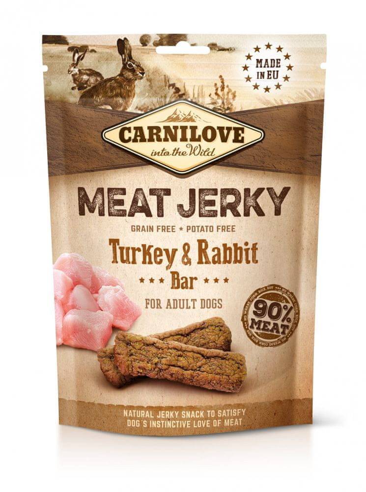 Levně Carnilove Jerky Turkey & Rabbit Bar 12×100 g