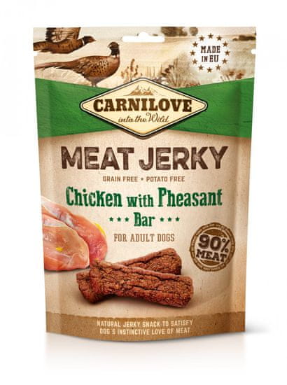 Carnilove Jerky Chicken with Pheasant Bar 12× 100 g EXPIRACE 19.5.2023