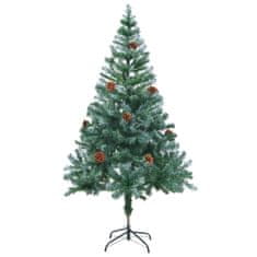 Greatstore Námrazou pokrytý vánoční stromek se šiškami 150 cm