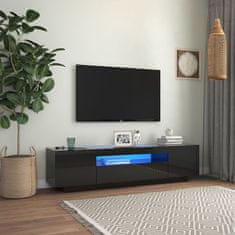 Greatstore TV skříňka s LED osvětlením černá s vysokým leskem 160x35x40 cm
