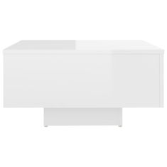 Greatstore Konferenční stolek bílý vysoký lesk 60x60x31,5 cm dřevotříska