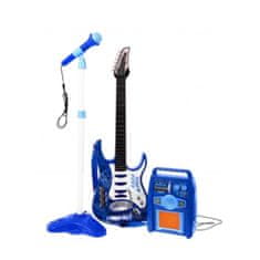 Iso Trade Dětská kytara s mikrofonem a zesilovačem | modrá