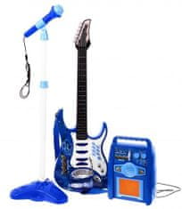 Iso Trade Dětská kytara s mikrofonem a zesilovačem | modrá