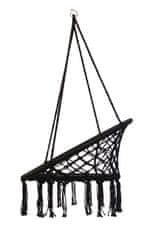 IWHOME Závěsné křeslo AMBROSIA s polštáři černá + stojan ERIS černá IWH-10190006 + IWH-10260002
