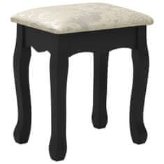 Greatstore Toaletní stolek se stoličkou černý 75 x 69 x 140 cm pavlovnia