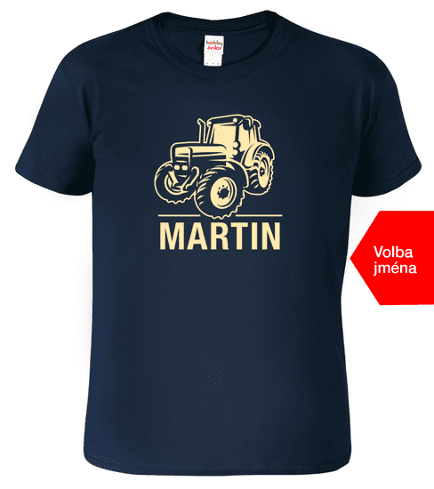 Hobbytriko Dětské tričko s traktorem a jménem - Moderní traktor Barva: Královská modrá (05), Velikost: 4 roky / 110 cm