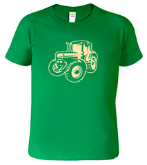 Hobbytriko Dětské tričko s traktorem - Moderní traktor Barva: Středně zelená (16), Velikost: 6 let / 122 cm