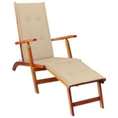 Greatstore Poduška na polohovací židli béžová (75+105) x 50 x 4 cm