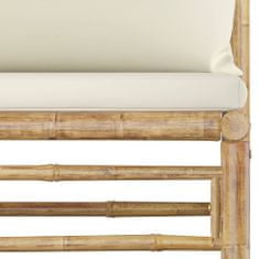 shumee 10dílná zahradní sedací souprava + krémově bílé podušky bambus
