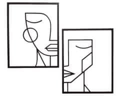 MAJA DESIGN Dřevěný obraz dvoudílný - MUŽ A ŽENA - černý, 56 x 70 cm