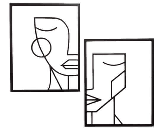 MAJA DESIGN Dřevěný obraz dvoudílný - MUŽ A ŽENA - černý