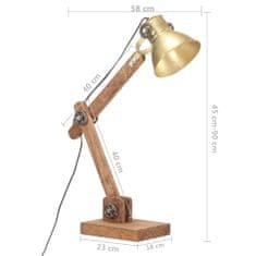 Greatstore Industriální stolní lampa mosazná kulatá 58 x 18 x 90 cm E27
