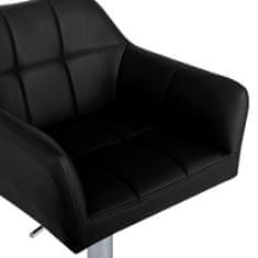 Greatstore Barové židle s područkami 2 ks černé umělá kůže