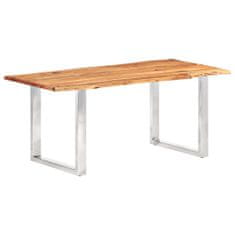 Vidaxl Jídelní stůl s živými hranami masivní akáciové dřevo 200/3,8 cm