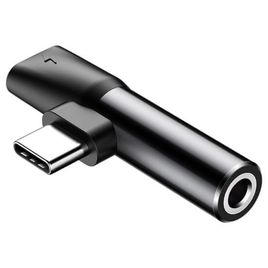 BASEUS L41 audio adaptér USB-C - USB-C / jack 3.5mm, černý