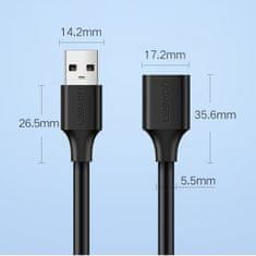 Ugreen US129 Extension prodlužovací kabel USB 3.0 F/M 3m, černý