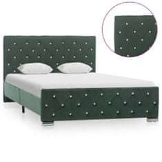 Greatstore Rám postele tmavě zelený textil 120 x 200 cm