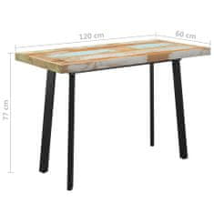 Greatstore Jídelní stůl nohy ve tvaru V 120 x 60 x 77 cm recyklované dřevo