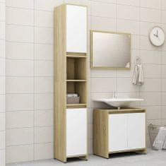 Greatstore 3dílný set koupelnového nábytku bílý a dub sonoma dřevotříska