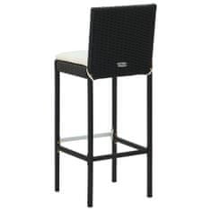 Petromila Zahradní barové stoličky s poduškami 2 ks černé polyratan