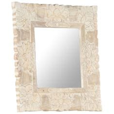Greatstore Zrcadlo bílé 50 x 50 cm masivní mangovníkové dřevo