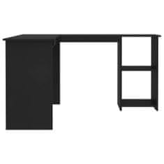 Greatstore Rohový psací stůl černý 120 x 140 x 75 cm dřevotříska