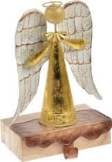 MFP s.r.o. anděl plech + dřevo s háčkem 24cm - zlatý 8885793