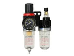 GEKO Regulátor tlaku s filtrem a manometrem a přim. oleje, max. prac. tlak 9bar