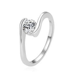 Beneto Elegantní stříbrný prsten s čirým zirkonem AGG367 (Obvod 54 mm)
