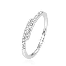Beneto Třpytivý stříbrný prsten se zirkony AGG259 (Obvod 52 mm)
