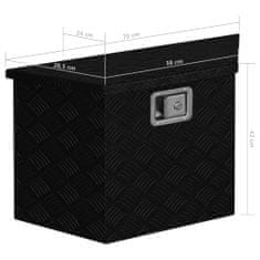 Greatstore Přepravní hliníkový box 70 x 24 x 42 cm lichoběžníkový černý