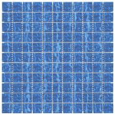 Greatstore Samolepicí mozaikové dlaždice 11 ks modré 30 x 30 cm sklo